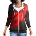 thumbnail image 2 of Heisall Womens Hoodies Spring Autumn Daily Wear Floral Print Raglan Sleeve Long Sleeve Fashion Casual Hooded with Pocket Zipper 2025 New Design Tops, 2 of 7
