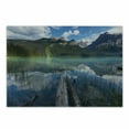 thumbnail image 1 of Landscape Cutting Board, Fascinating Nature Photo of Serenity Emerald Lake in Yoho National Park Canada, Decorative Tempered Glass Cutting and Serving Board, in 3 Sizes, by Ambesonne, 1 of 2