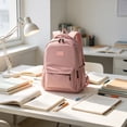thumbnail image 3 of Large Capacity Laptop Backpack, Polyester Spandex Multi-Compartment Daypack for College Campus Travel, Solid Color Casual Daily Use for Work and Everyday Carry, 3 of 7