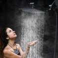 thumbnail image 4 of G-Promise All Metal Shower Head with 71 Inch Hose, 10 Inch Square Rain Shower Head with Handheld Spray Combo, Extra Long Hose, 3-Way Diverter, Height-Adjustable Extension Arm (Matte Black), 4 of 7
