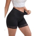 thumbnail image 4 of INSPIRE CHIC Women's Wide Lace Trim High-Waisted Shaping Panties Tummy Control Butt-Lifting Breathable Shapewear L Black, 4 of 5