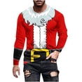 thumbnail image 2 of Blusas y camisas de manga larga con cuello redondo para hombre, blusa informal de manga larga con cuello redondo y estampado, blusa de poliéster para hombre, 2 of 5
