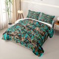 thumbnail image 3 of Erosebridal Rustic Turquoise Branch Bed Spread Queen for Women Men, Pine Leaf Print Queen Coverlet Set, 3-Piece, 3 of 7