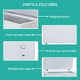 thumbnail image 4 of Koolatron Large Chest Freezer, 7.0 cu ft (195L),Manual Defrost Deep Freeze, Storage Basket, Space-Saving Flat Back, Stay-Open Lid, Front-Access Drain, White, 4 of 7