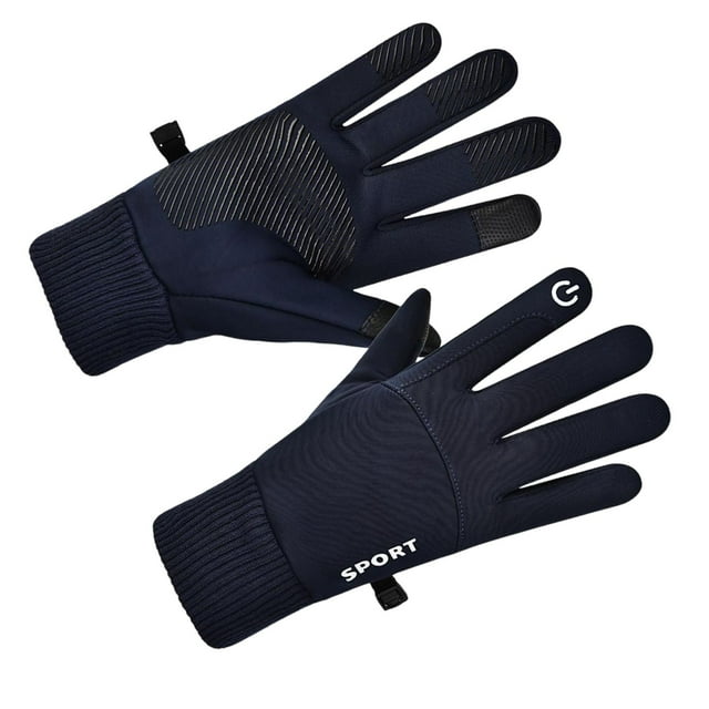 Gants de Cyclisme, Durables Coupe-Vent Imperméables Écran Tactile Mode Bleu Foncé TG