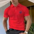 thumbnail image 6 of Blue Simple Deer Head Design Men's Pure Cotton Polo Shirt, 6 of 16