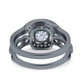thumbnail image 5 of Black Tone, CZ Size-8 Art Deco Wedding Engagement Ring Band 925 Sterling Silver, 5 of 7