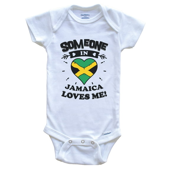 Someone In Jamaica Loves Me Jamaican Flag Heart Baby Bodysuit