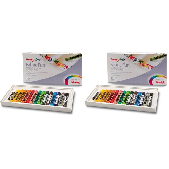 Set de 15 barras de teñido pastel para tela Fabric Fun de Pentel Arts (PTS-15)