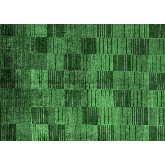Ahgly Company Indoor Rectangle Oriental Emerald Green Modern Area Rugs, 2' x 4'