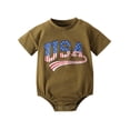 thumbnail image 1 of Ropa Para Bebé (Niño O Niña) Traje Para Niño Pequeño Mameluco De Gran Tamaño Camisas Pantalones Cortos Bandera Americana Retro Ropa A Juego Verde Odeerbi LM103-9922, 1 of 9