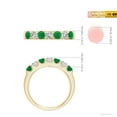 thumbnail image 4 of ANGARA Natural Shared Prong Emerald and Diamond Half Eternity Ring in 14K Yellow Gold for Women (Size-3.1mm) | May Birthstone, Birthday, Anniversary, Jewelry Gift for Women | Natural Emerald Ring, 4 of 8