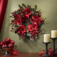 thumbnail image 3 of Nearly Natural 4919 24 Inch Poinsettia & Berry Wreath, 3 of 3