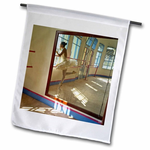 3dRose, Gina, a Colombian professional ballet dancer at Los Cisnes Dance School in Cartagena 2, 12 x 18 inch Garden Flag