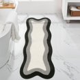 thumbnail image 1 of HAOCOO Microfiber Bathroom Runner Rug, 18x47 inch Non Slip Long Rug Runner, Washable Luxury Soft Absorbent Carpet Funny Decor for Shower Kitchen Entryway Bedroom Black/Grey, 1 of 8