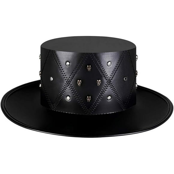 14 Steampunk Leather Plague Doctor Hat Dress Up Magician Black Top Hat For Costume Props Role Play Party Hat 029