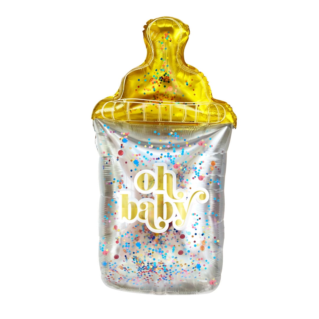 Packed Party 'Oh Baby' Bottle-Shaped Mylar Confetti Filled Balloon