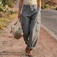 thumbnail image 6 of Womens Barrel Baggy Cargo Pants Casual High Waisted Wide Leg Hiking Joggers with Pockets Gray XXXL(XXXL), 6 of 7