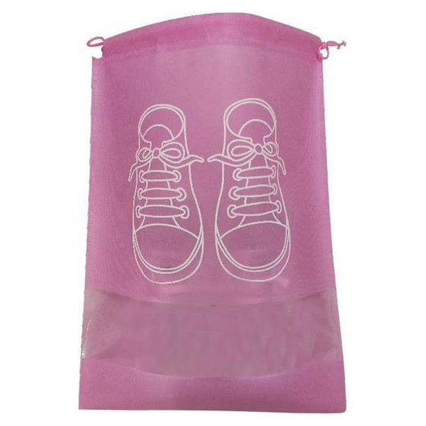Advancent Bolsa de zapatos con bolsa de cuerda, bolsillo de tela no tejida suelta, bolso de mano portátil multiusos, organizador de zapatos, Almacenamiento y organización del hogar Rosa