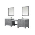 thumbnail image 2 of Coraline 102" W Distressed Grey Vanity, Carrara Marble Top, Faucet Set, and 34 in Mirrors, 2 of 5