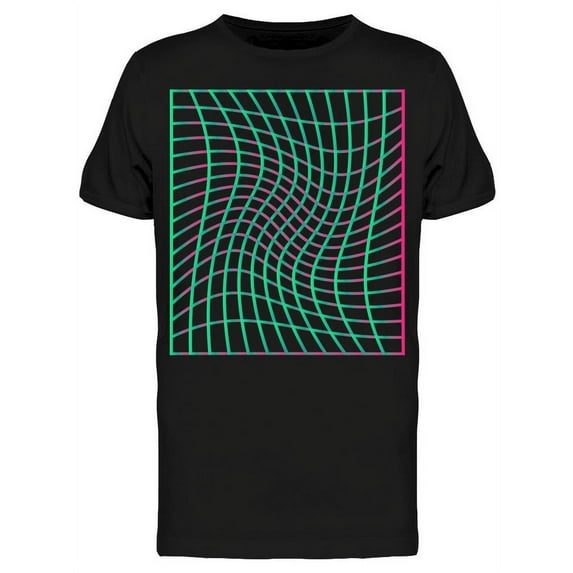 Neon Distorted Laser Grid T-Shirt Men -Image by Shutterstock, Male Large