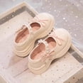 thumbnail image 7 of Girls Mary Jane Dress Shoes Bow Pearls Decor Round Toe Platform Shoes Kids Cute Sweet Comfy Hook and Loop Footwear White 1.5 Big Kids, 7 of 7