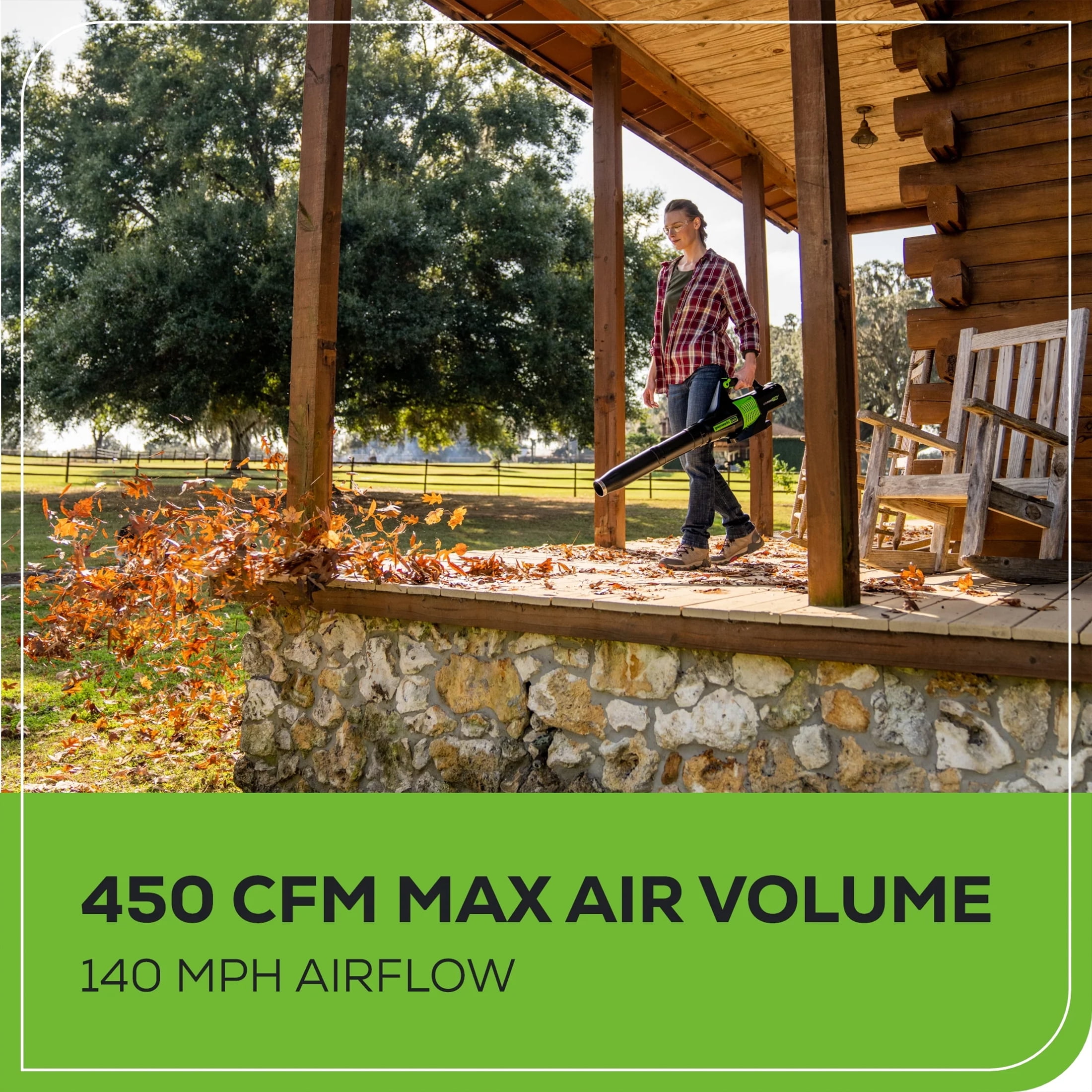 Greenworks 60V 450 CFM at 125 Mph Cordless Leaf Blower with 2.0Ah Battery & Charger 2414402