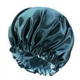 thumbnail image 1 of Solid Color Women 2-Layer Night Sleep Bonnet Slouchy Hat Home Hair Care Cap, 1 of 7