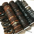 thumbnail image 2 of EOEMY Wholesale Lots 30Pcs Mixed Styles Vintage Alloy Leather Cuff Bracelets Jewelry, 2 of 2