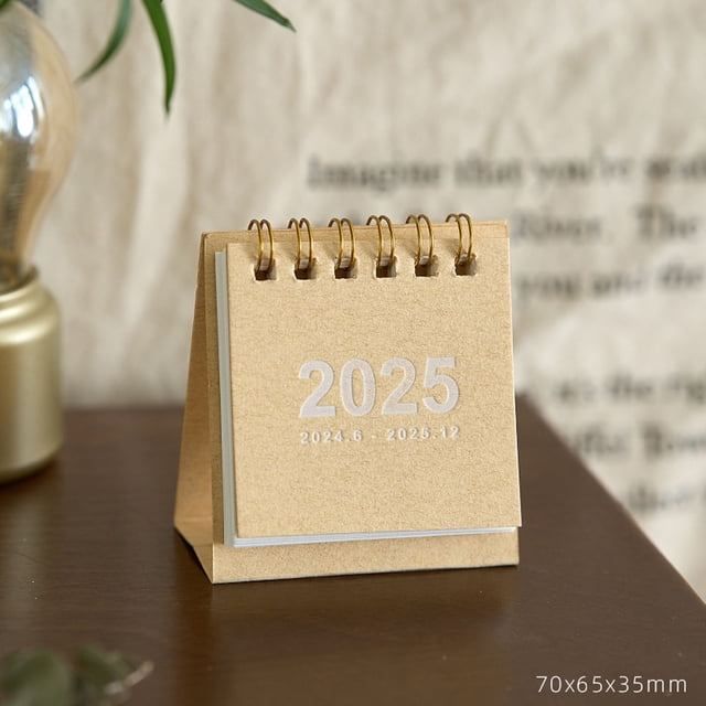 2025 Mini Small Desk Calendar Unprinted Wind Calendar Punch Card Countdown Planner Desktop Small Ornaments