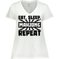 thumbnail image 3 of Inktastic Eat, Sleep, Mahjong, Repeat Women's Plus Size V-Neck T-Shirt, 3 of 5