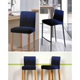thumbnail image 5 of Navy Blue Black Ombre Bar Stool Covers Set of 6, Modern Abstract Striped Gradient Stretch Washable Bar Chair Covers with Backs, Removable Pub Counter Height Chair Cover for Kitchen Dining Room Cafe, 5 of 7