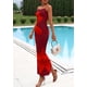 thumbnail image 3 of Vestido Maxi Floral PRETTYGARDEN con Tirantes Finos Vino Tinto M, 3 of 8