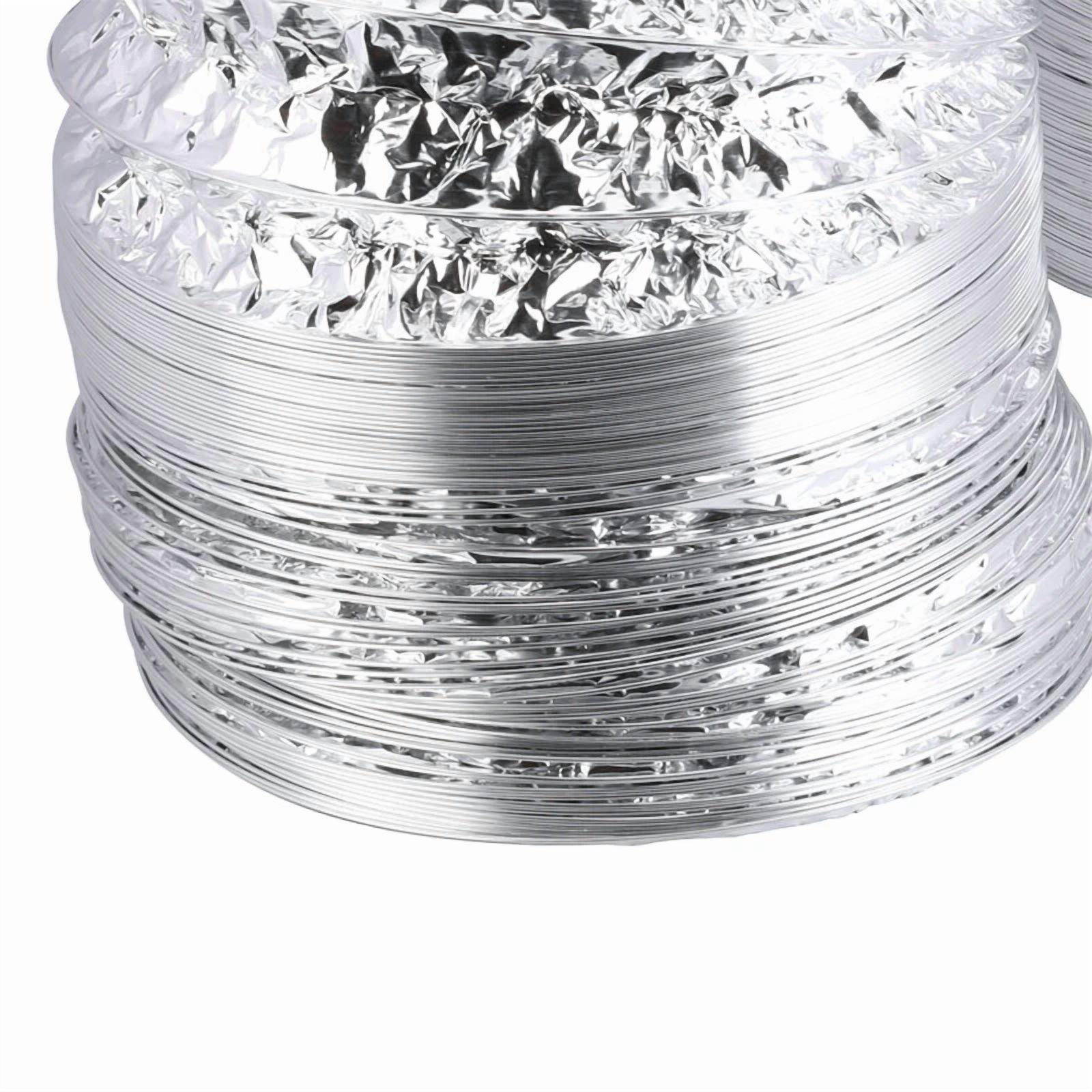4" 8 Feet Non-Insulated Flexible Aluminum Air Ventilation Ducting Vent Hose Hvac