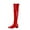 Red, variant on Women's Fashion Patent Leather Chunky Heel Pointed Toe Side Zipper Non-slip Party Sexy Over The Knee Thigh High Boots, Women Solid Color Thigh High Boots Knee High Boots