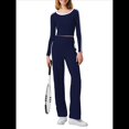 thumbnail image 1 of Tops Deportivos de Larga para Mujer, Camiseta Deportiva Ajustada Y2K para Gimnasio, Conjuntos de Otoño 2025 con Bloques de Color A Mar Azul Noche L, 1 of 8