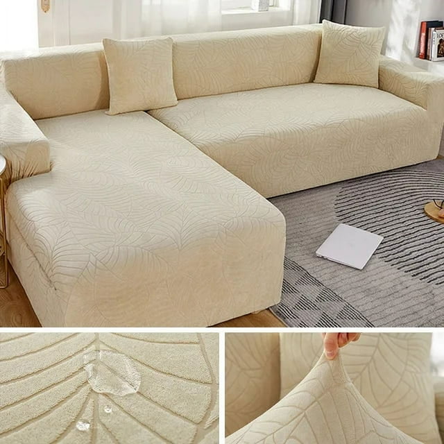 Waterproof Sofa Covers 1/2/3/4 Seats Jacquard Solid Couch Cover L Shaped Sofa Cover Protector Bench Covers
