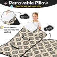 thumbnail image 3 of Geometric Diamond Beige Pattern Teens Toddler Nap Mat with Pillow, Sleeping Mat Bag for Preschool Daycare 59"x22", 3 of 6