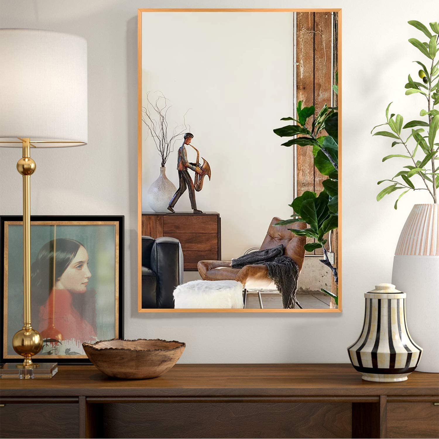 NeuType Wall Mounted Mirror Decorative Wall Mirror Bathroom Mirror