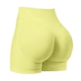thumbnail image 6 of Gyexs Women's High Waisted Biker Shorts - Spandex Yoga, Workout, Cycling, Volleyball, Dance | Athletic Booty Shorts Yellow, Size XL, 6 of 9