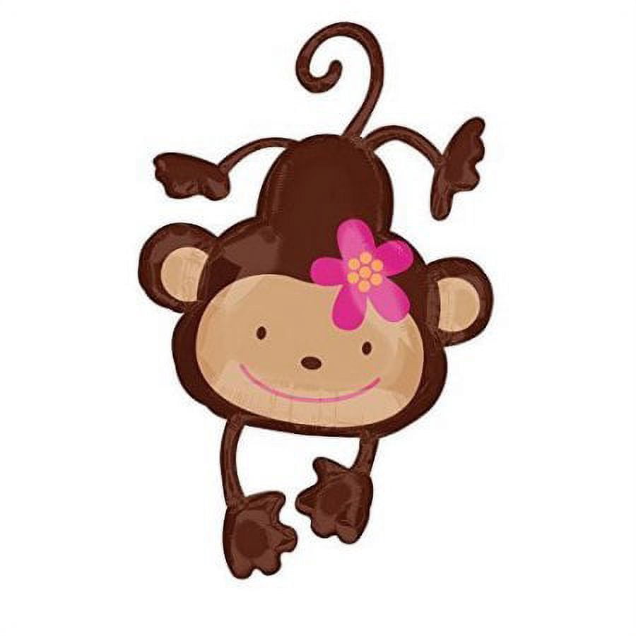 Mod Monkey Party Supplies Birthday or Baby Shower Girl Monkey Love Hibiscus and Polka Dots Balloon Bouquet Decorations