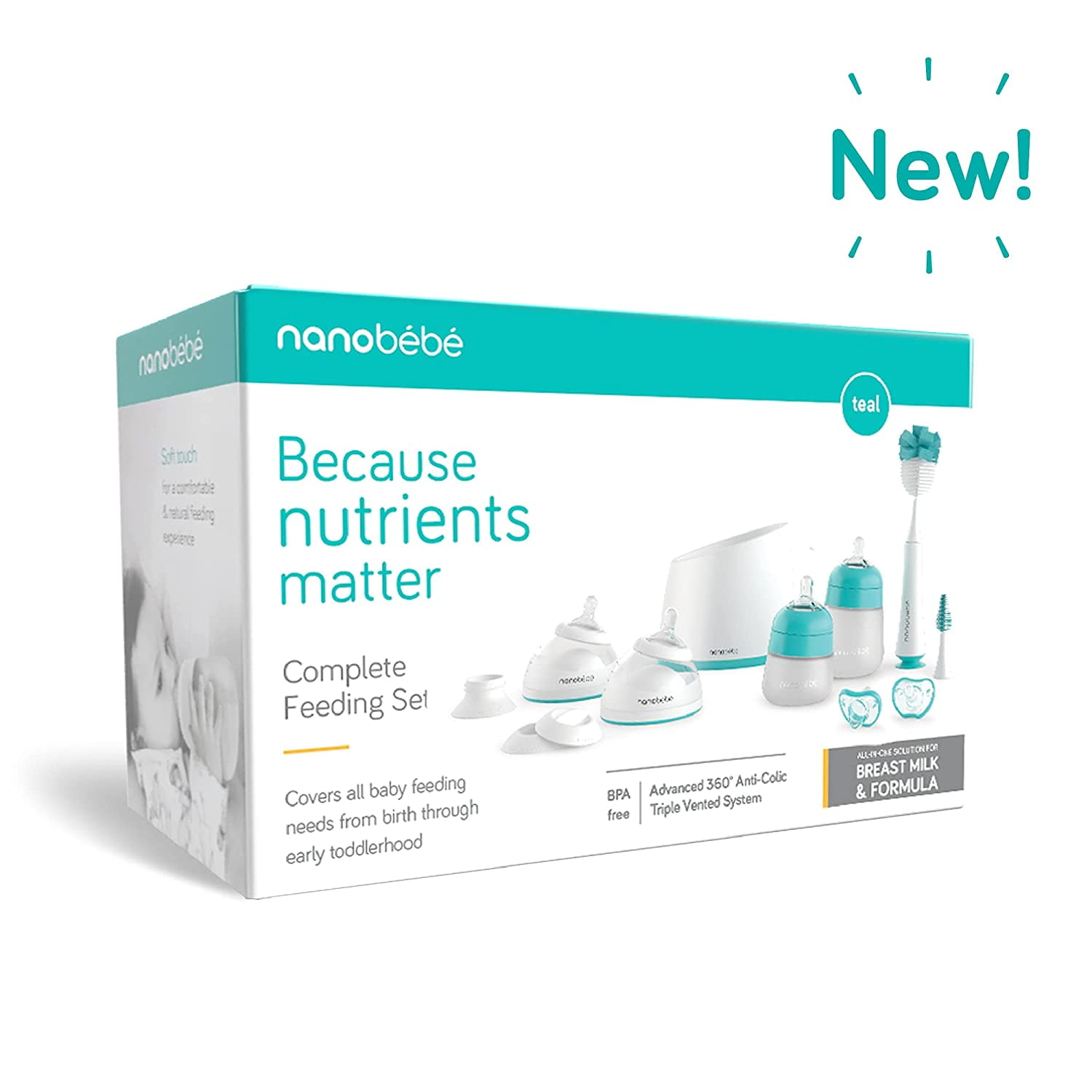 Nanobebe Complete Starter Set for Breast Milk & Formula