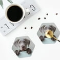 thumbnail image 4 of Fuzoiu Adorable Puppy Portrait Print Leather Coasters Set,Drink Coasters Set of 4,for Tabletop Protection, Durable PVC Coasters,Home Décor and Housewarming Gift-Hexagon, 4 of 6