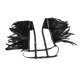 thumbnail image 3 of Chal de plumas artificiales, poncho de plumas negras, capa gótica de cuero sintético, arnés Estilo A, 3 of 9
