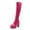 Hot Pink Knee High Boots, variant on hopeusnice Women's Knee High Boots Platform Chunky Heel Zipper Over The Knee Boots Patent Leather Block Heel Pointed Toe Stretch Boots Black 38