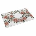 thumbnail image 2 of Retro Flower Door Mat&nbsp;Indoor Outdoor Entrance, Non Slip Rug for Kitchen Bathroom Entryway Rug, Pastoral Pastel Pink Rose Floral Leaf Washable Doormat Floor Mat for Office Home Decor 24x36 Inch, 2 of 8
