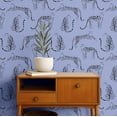 thumbnail image 2 of S4Sassy Leopard Wallpaper - Jungle Removable Wall Covering, 25" X 240" Self-Adhesive Vinyl Walls Paper, Decorative Wallwrap, Easy Diy Walls Covering For Bedroom, Living Room, Living Spaces - Blue, 2 of 9