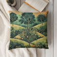 thumbnail image 3 of Green Pillow Throw Cover Art Deco Decorative Pillowcase  Apple Trees Orchard Printed Cushion Case Botanical Pattern Home Sofa Couch Décor, 3 of 5