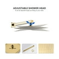 thumbnail image 3 of Brushed Gold shower system 12 inch Brass Bathroom Deluxe rain mixed shower combination set wall mounted rain shower head system shower faucet, 3 of 6