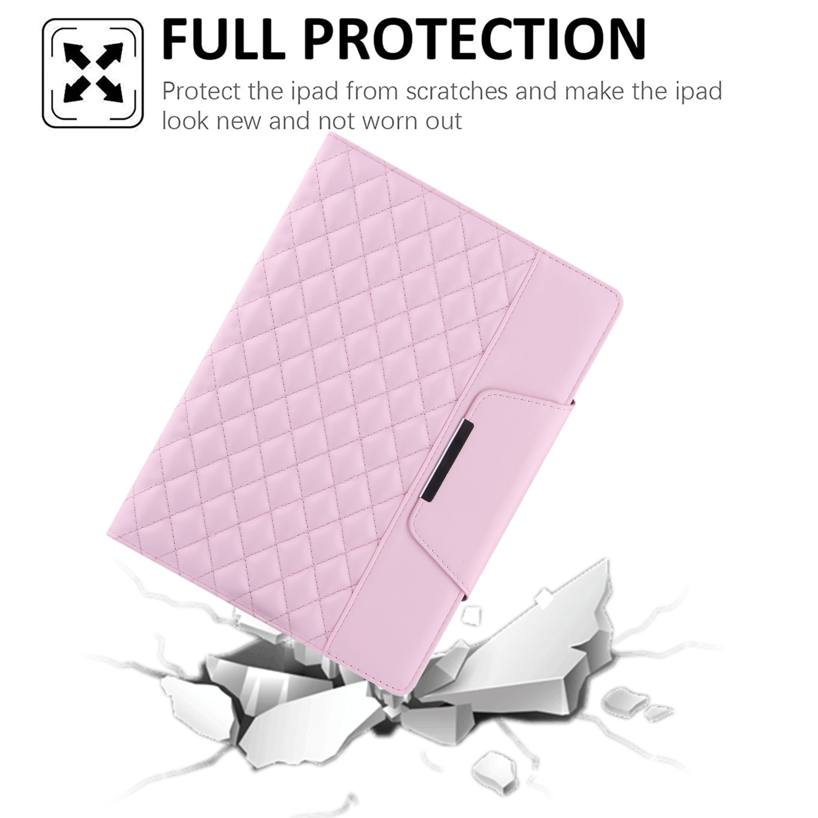 Dteck Case for iPad 10th Generation Case 10.9 Inch 2022, Premium Leather Folio Stand Cover with Pencil Holder Hand Strap - Auto Wake/Sleep and Multiple Viewing Angles,Pink